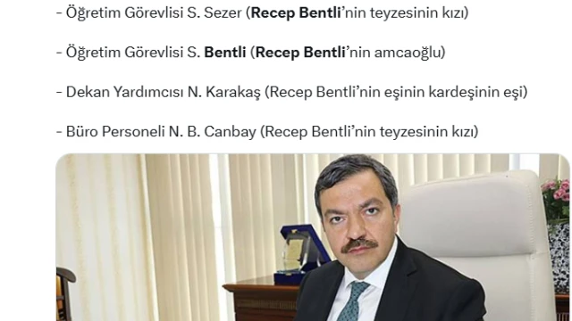 Rektör Recep Bentli Yine Akraba Torpili İle Ülke Gündeminde — Fotoğraf 2