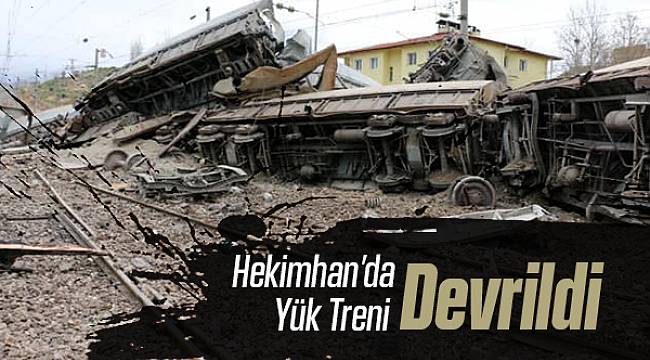 Malatya'da Freni Boşalan Yük Treni Devrildi