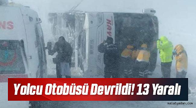 Malatya Otobüs Firması Kaza Yaptı 13 Yaralı