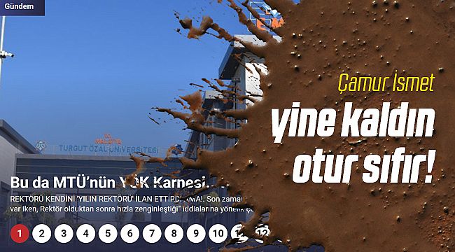Bu da Malatya Haber'in Çamur Karnesi "Hepsi Sıfır"