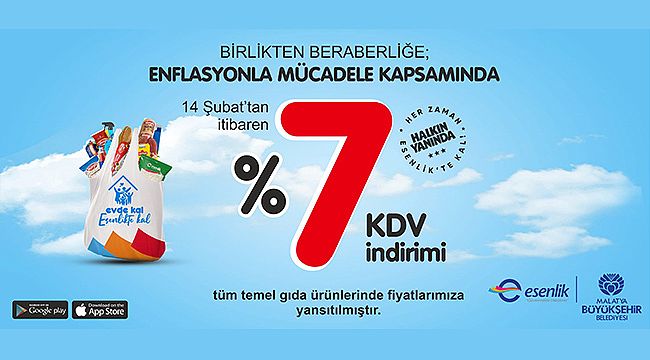 Malatya Esenlik Marketlerde KDV İndirimi Yapıldı
