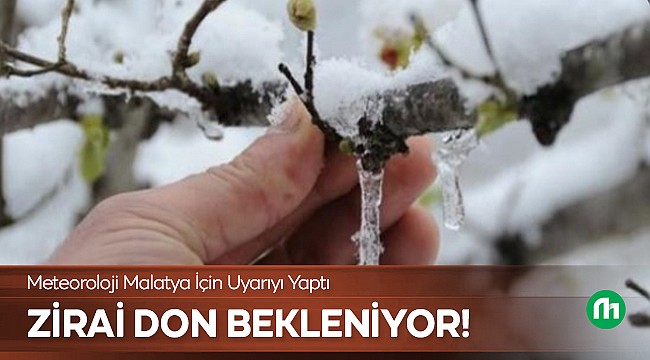 Malatya İçin Zirai Don Uyarısı Yapıldı!