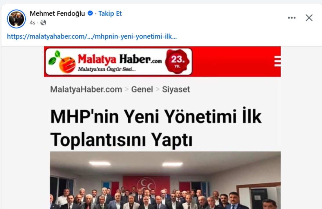 MHP Malatya Milletvekili Fendoğlu Solcu Kartel Medya'yı Reklam Etti