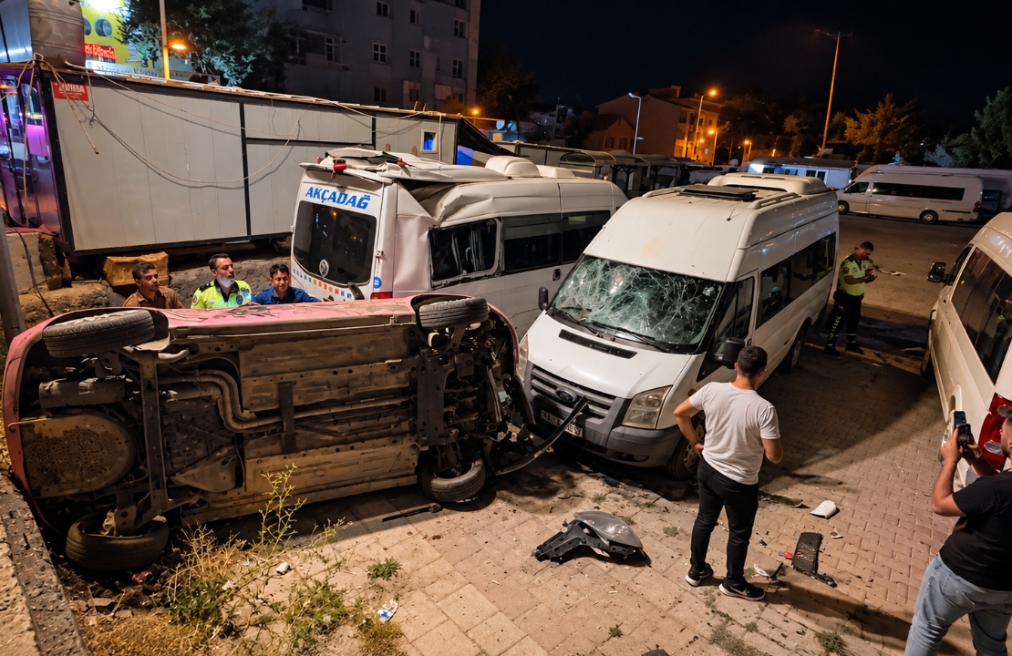 Malatya’da Otomobil Otoparka Uçtu, Ortalık Savaş Alanına Döndü!