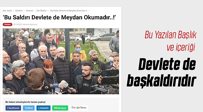 Haddini ve Maksadını Aşan Yazı Cezalandırılmadır