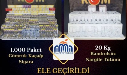 Malatya’da Kaçak Sigara ve Nargile Tütünü Ele Geçirildi!