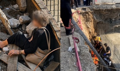 Malatya'da Kaldırımda Yürürken İnşaat Alanına Düştü
